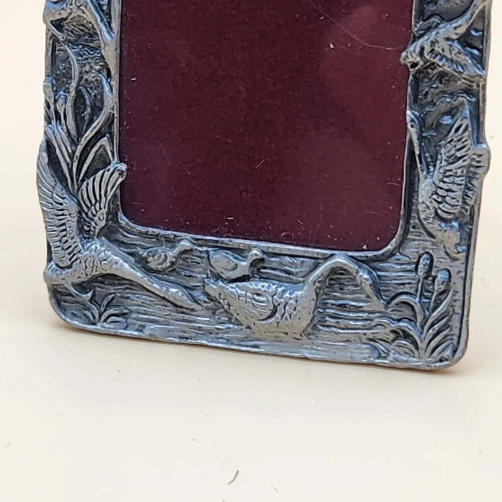 Arthur Court 1990 Vintage Mini Photo Picture Frame Goose Outdoor Geese Pewter